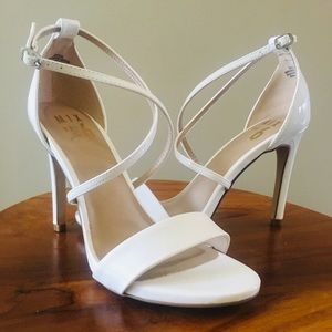 Mix No. 6 White Heels with Criss-across Strap!